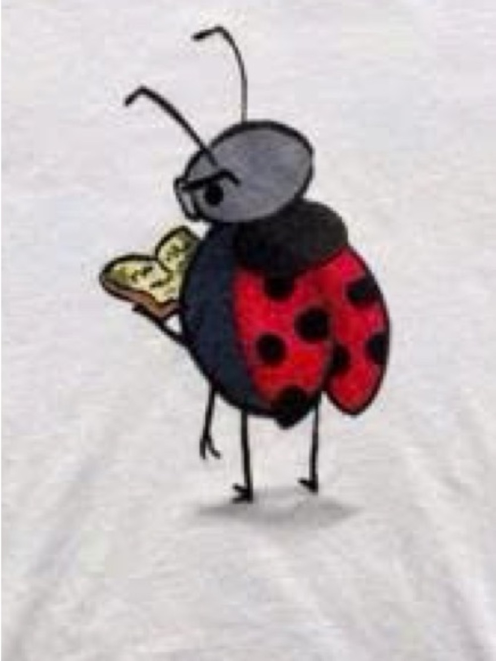 Tee with Red and Black Ladybug Graphic - Picture 2 of 2